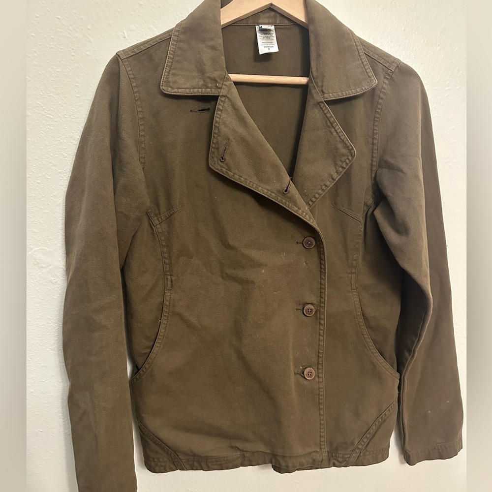 Patagonia Women's Utility‎ Jacket in Brown water girl asymmetrical size S